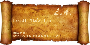 Loidl Atália névjegykártya